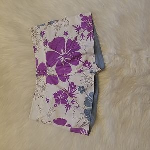 BEACH RAY WHITE AND PURPLE AND BLUE REVERSIBLE SWIM SHORTS